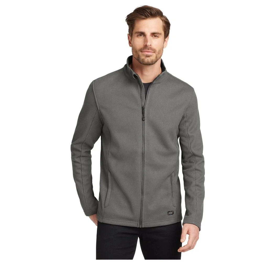 OGIO Grit Jacket Men‎ Fleece Performance Utility Cadet Collar Gray Full Zip XLT